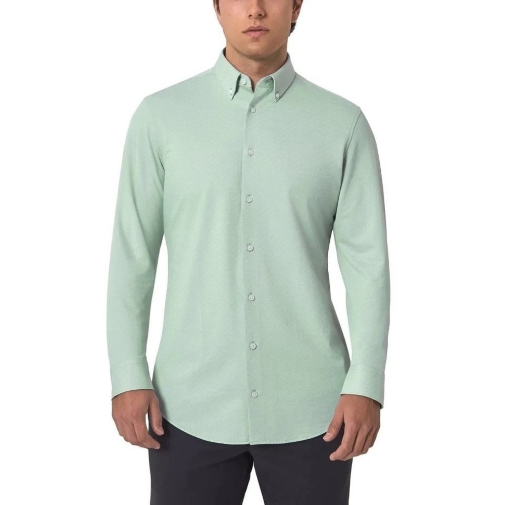 NWOT MODERN AMBITION Men's XL Light Green Printed Button Down Dress Shirt